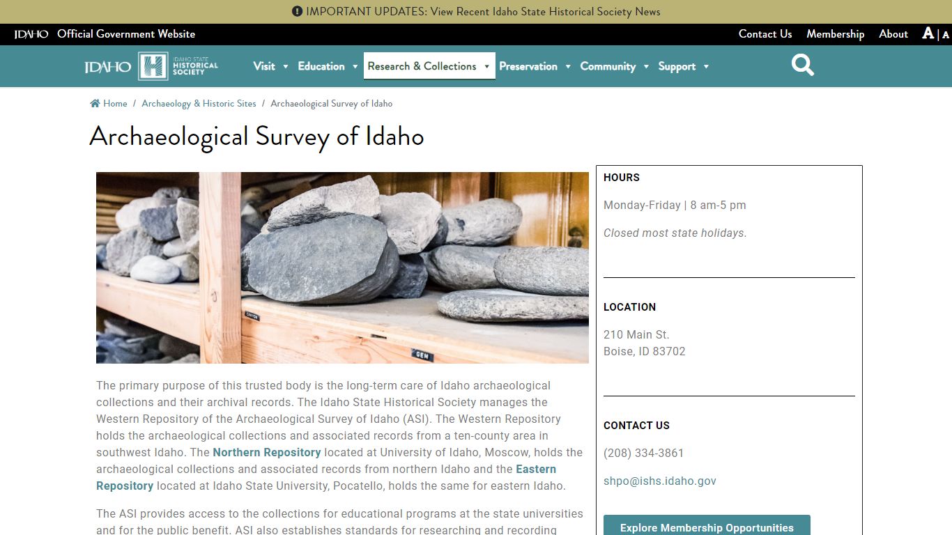 Archaeological Survey of Idaho | Idaho State Historical Society